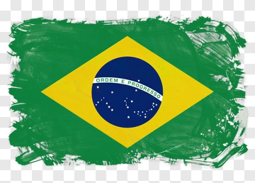 Brazilian Flag With Brush Stroke Background PNG