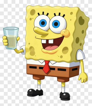Spongebob Squarepants Holding A Glass PNG