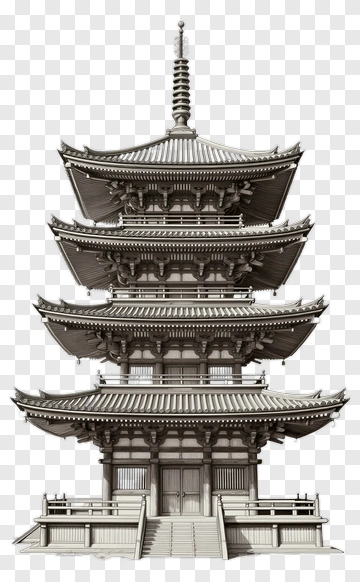 Traditional Japanese Pagoda PNG