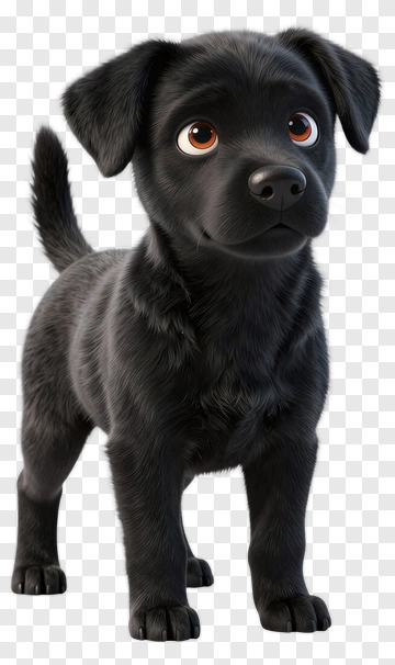 Cartoon Black Dog PNG