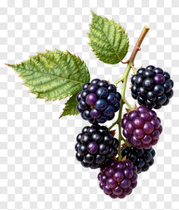 Blackberries On A Branch PNG