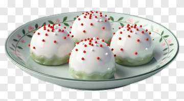 Plate Of Decorated Dessert Balls PNG