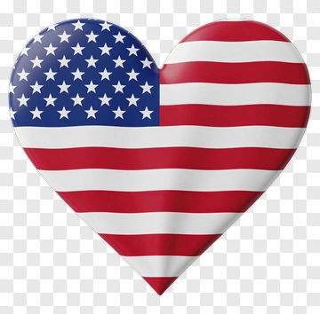 Heart Shaped American Flag PNG