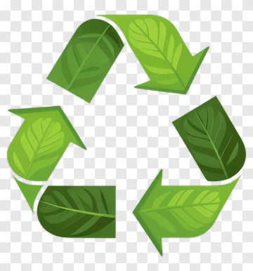 Green Recycling Symbol With Leaves PNG