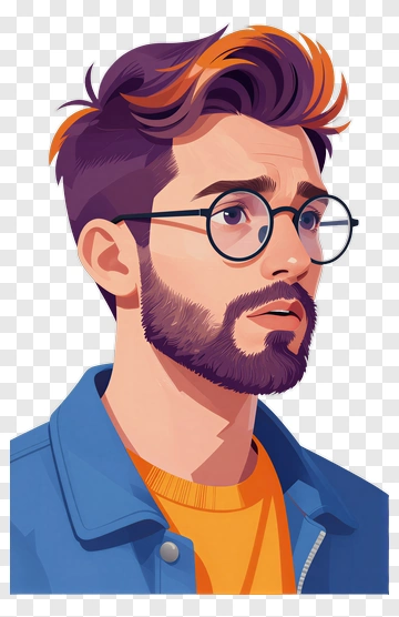 Stylish Young Man With Glasses And Colorful Hair PNG