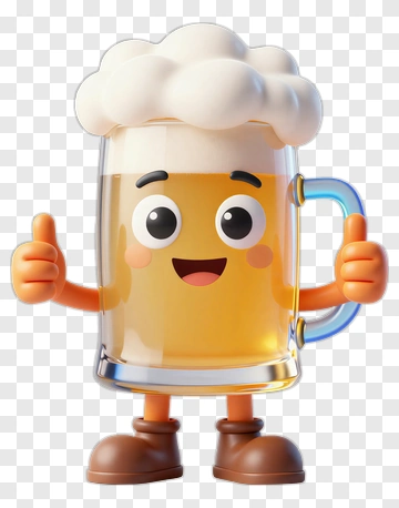 Cartoon Beer Mug With A Happy Face PNG