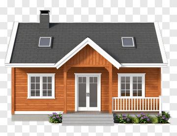 Modern Wooden House With Garden PNG