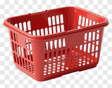 Red Laundry Basket PNG