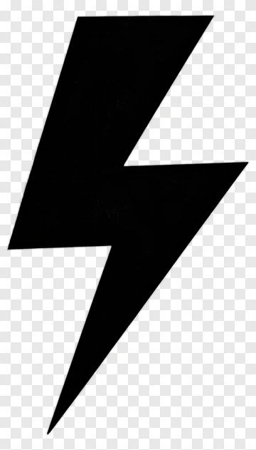 Black Lightning Bolt Icon PNG