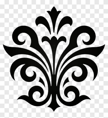 Ornate Black Flourish Design PNG