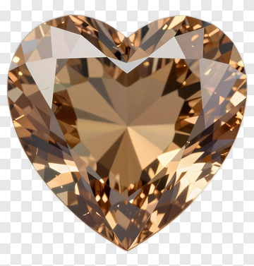 Brown Heart-Shaped Gemstone PNG