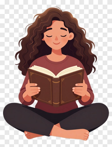 Girl Reading A Book PNG