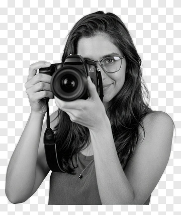 Woman Holding A Camera PNG