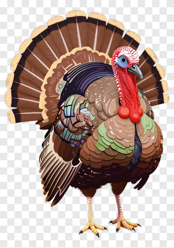 Colorful Cartoon Turkey PNG