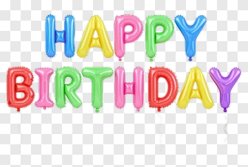 Happy Birthday Balloon Letters PNG