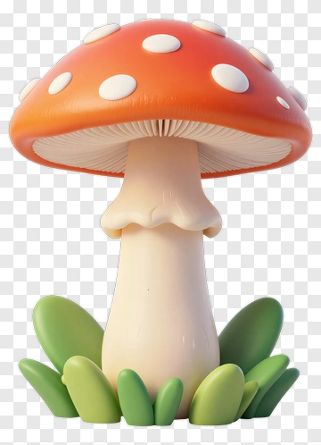 Cartoon Mushroom With White Spots PNG