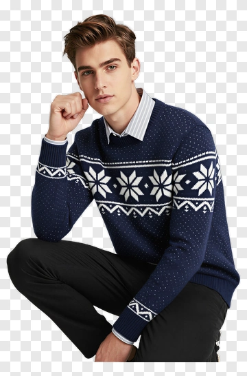 Man In A Winter Sweater PNG