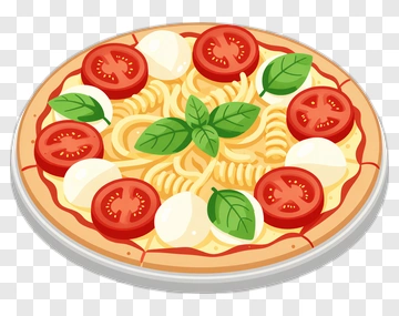 Pizza With Tomatoes And Mozzarella PNG