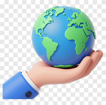 3D Hand Holding A Globe PNG