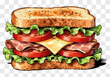 Sandwich With Lettuce, Tomato, And Cheese PNG