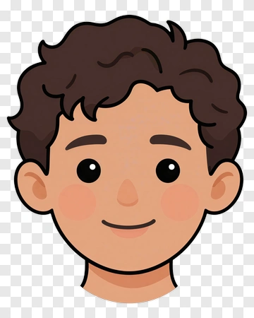Cartoon Boy With Curly Hair PNG