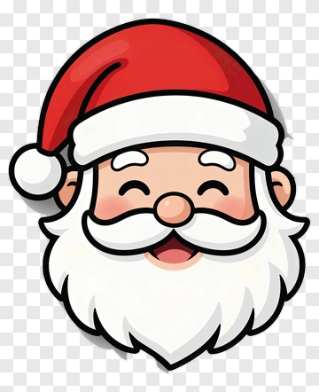 Cartoon Santa Claus Face PNG