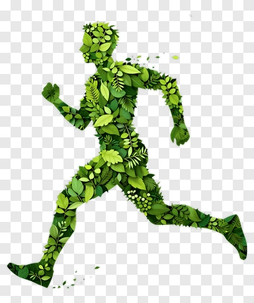 Runner Made Of Leaves PNG