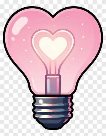 Heart-Shaped Light Bulb PNG