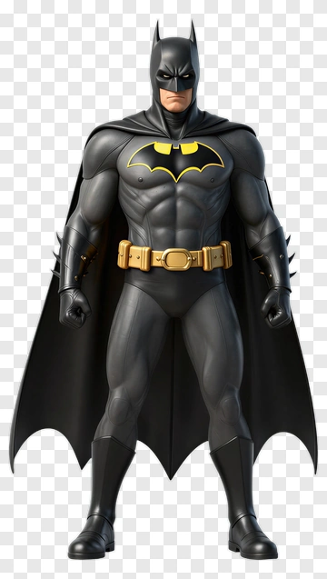 3D Batman Character In Black Suit PNG