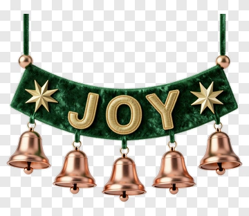 Joyful Christmas Decoration With Bells PNG