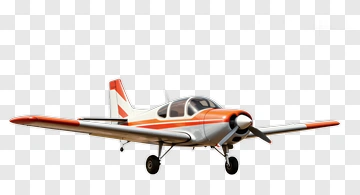 Single Engine Airplane With Orange Stripes PNG
