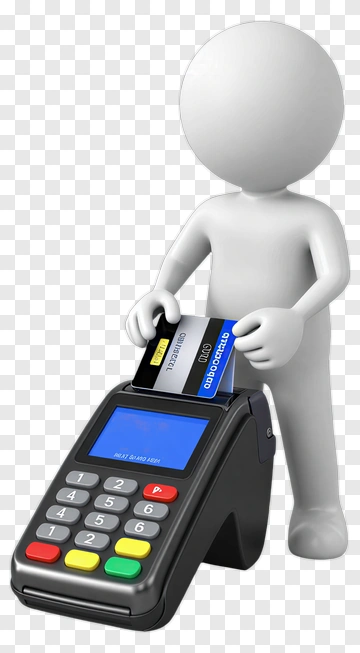 Person Using A Card Payment Machine PNG
