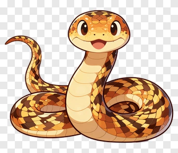 Cartoon Snake With A Happy Expression PNG