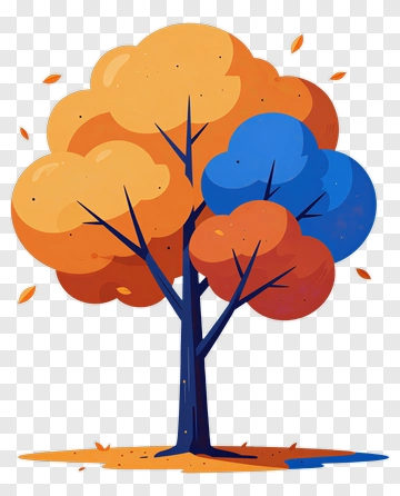 Colorful Tree With Autumn Leaves PNG
