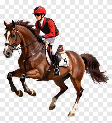Equestrian Rider Jumping On Horse PNG