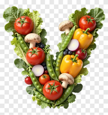 Vegetable Letter V Composition PNG