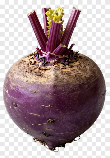 Purple Turnip With Sprouting Leaves PNG