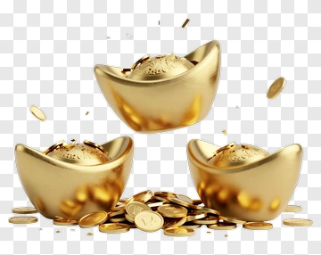 Golden Ingots With Coins PNG