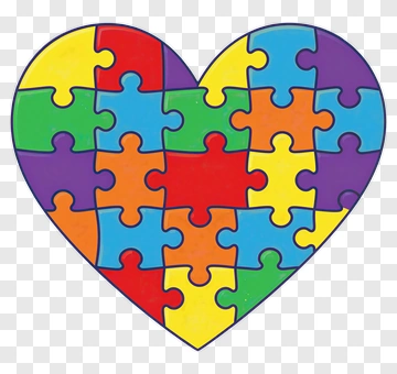 Colorful Heart Puzzle PNG