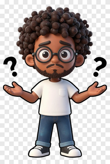 Cartoon Character With Question Marks PNG