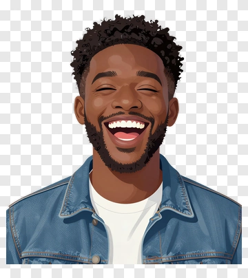 Smiling Man In Denim Jacket PNG