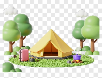 Camping Tent In A Green Park PNG