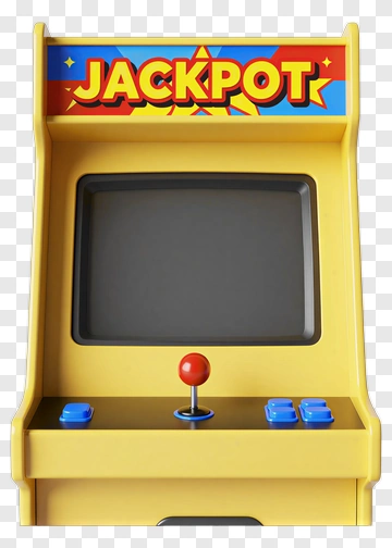 Arcade Game Machine With Jackpot Sign PNG