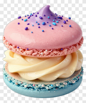Colorful Macaron With Cream Filling PNG