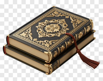 Decorative Book Stack With Gold Accents PNG