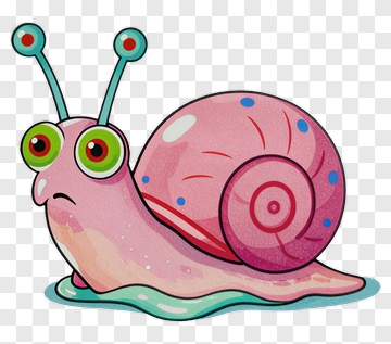 Cartoon Snail With Colorful Eyes PNG