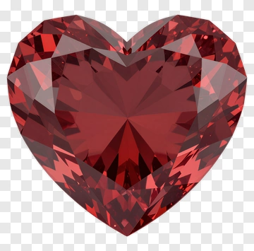 Red Heart-Shaped Gemstone PNG