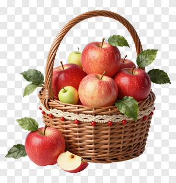 Basket Of Red Apples PNG