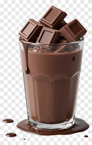 Glass Of Chocolate Milk With Chocolate Squares PNG