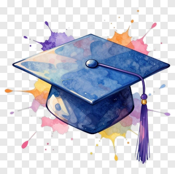 Graduation Cap With Colorful Splash Background PNG